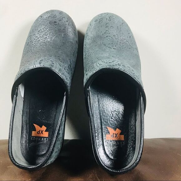 Dansko black leather patterned professional clogs - Picture 5 of 8